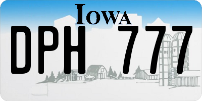 IA license plate DPH777