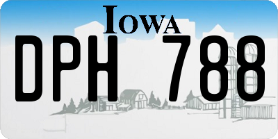 IA license plate DPH788