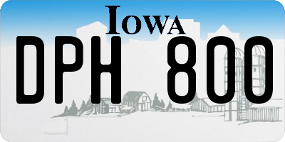 IA license plate DPH800