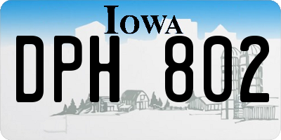IA license plate DPH802