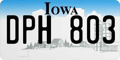 IA license plate DPH803