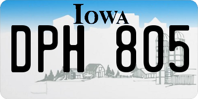 IA license plate DPH805