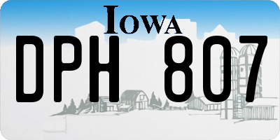 IA license plate DPH807