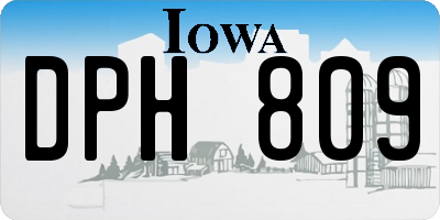 IA license plate DPH809