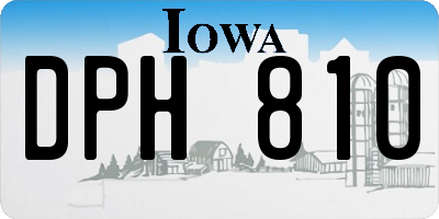 IA license plate DPH810