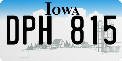IA license plate DPH815