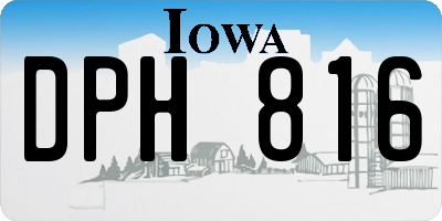 IA license plate DPH816