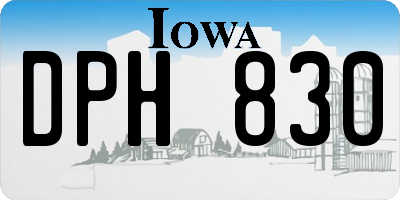 IA license plate DPH830