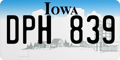 IA license plate DPH839