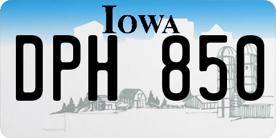 IA license plate DPH850