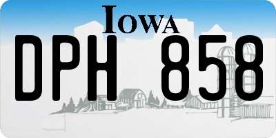 IA license plate DPH858