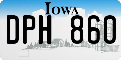 IA license plate DPH860