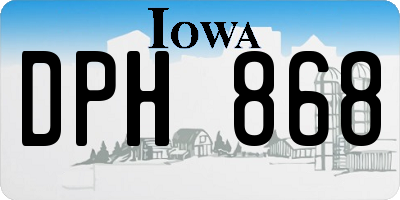 IA license plate DPH868