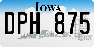 IA license plate DPH875