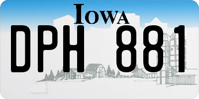 IA license plate DPH881