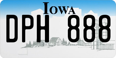 IA license plate DPH888