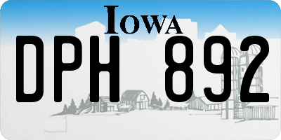 IA license plate DPH892