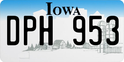 IA license plate DPH953