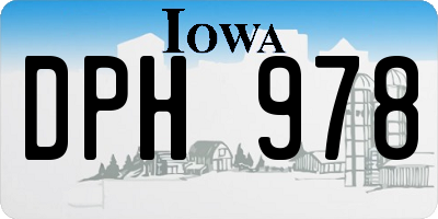 IA license plate DPH978