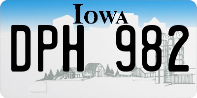 IA license plate DPH982