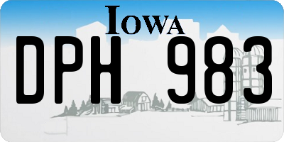 IA license plate DPH983