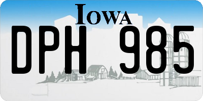 IA license plate DPH985