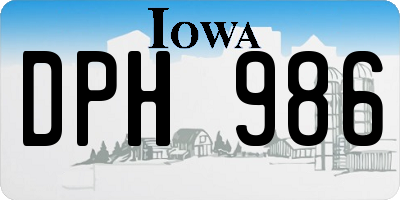 IA license plate DPH986