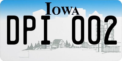 IA license plate DPI002