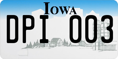IA license plate DPI003