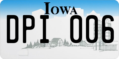 IA license plate DPI006