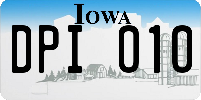 IA license plate DPI010