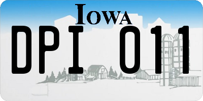 IA license plate DPI011