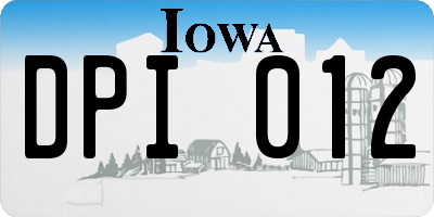 IA license plate DPI012