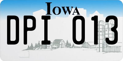 IA license plate DPI013