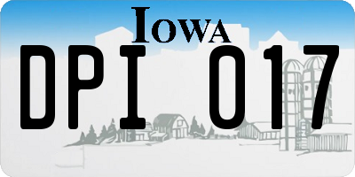 IA license plate DPI017