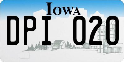 IA license plate DPI020