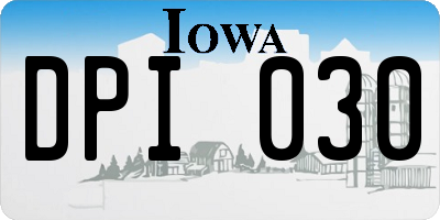 IA license plate DPI030