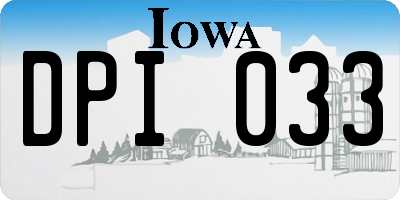 IA license plate DPI033