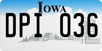IA license plate DPI036