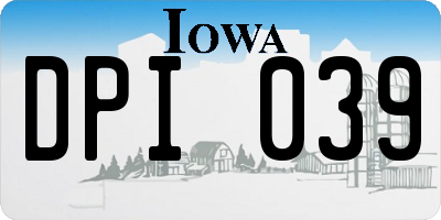 IA license plate DPI039