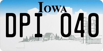 IA license plate DPI040