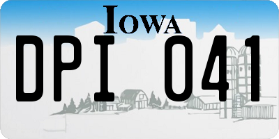 IA license plate DPI041