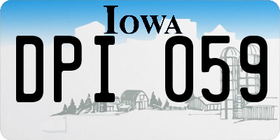 IA license plate DPI059