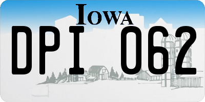IA license plate DPI062