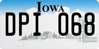 IA license plate DPI068