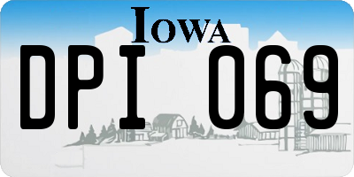 IA license plate DPI069