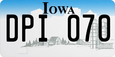 IA license plate DPI070
