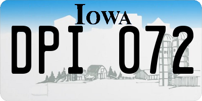 IA license plate DPI072