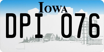 IA license plate DPI076