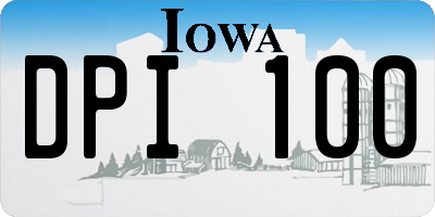 IA license plate DPI100